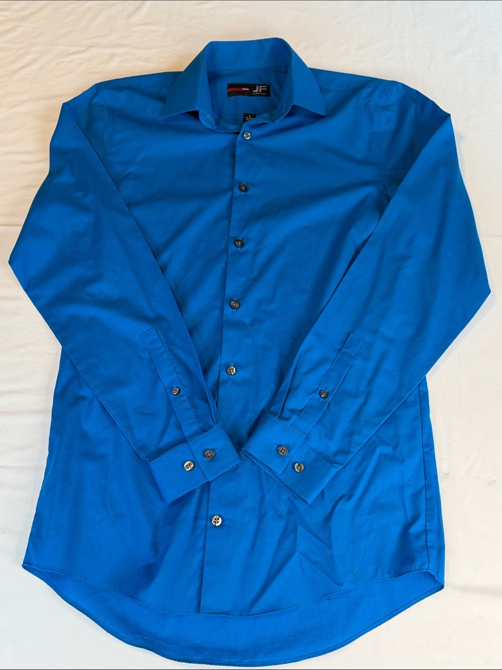 jf j.ferrar Bright Blue Long-Sleeve Dress Shirt